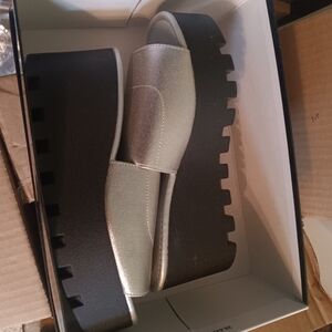 Stylish Black and Silver Platform Sandals